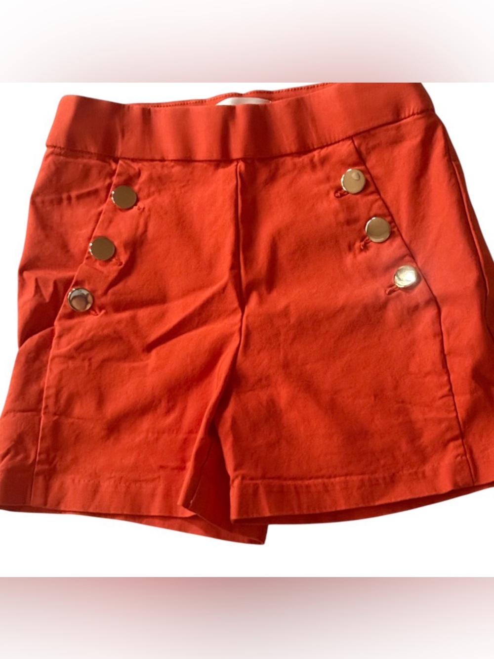 Jules & Leopold Orange Shorts with Gold Buttons
